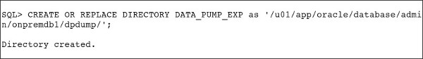 create directory data_pump_exp