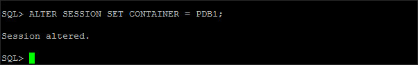 alter session set container pdb1