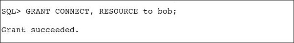 grant connect and resource to bob