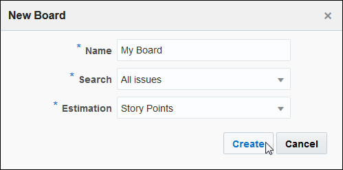 New Board dialog box