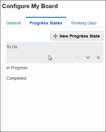 Progress state list