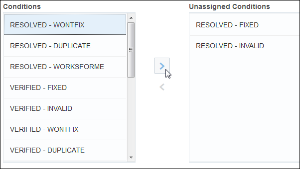 Unassigning conditions