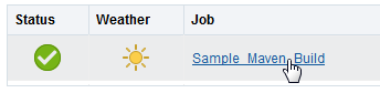 Job name link in the Jobs table