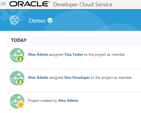 Recent Activities Feed of the Project page