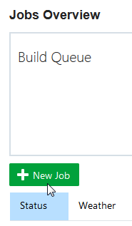 New Job button on the Jobs Overview page