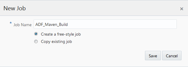 New Job dialog box