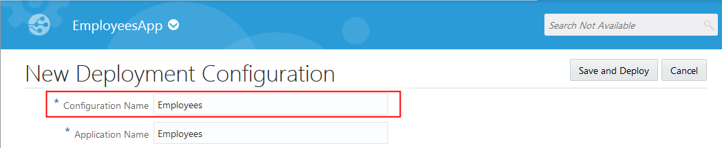 Employees field of the New Deployment Configuration page