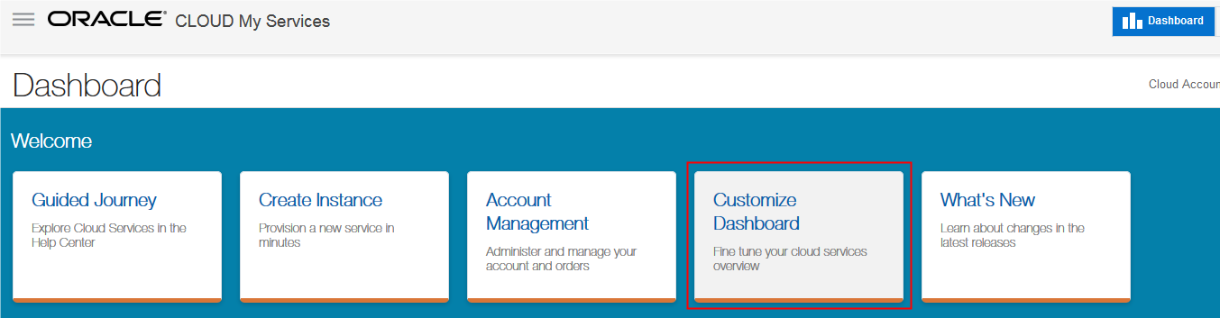 Oracle Cloud Dashboard