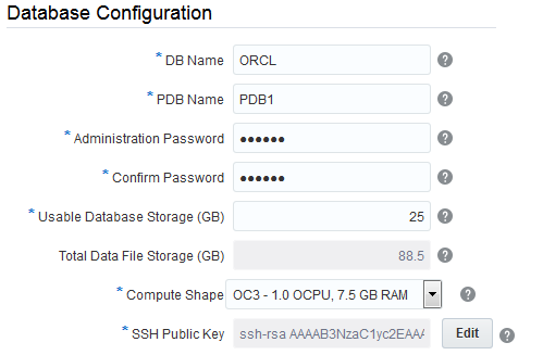 Enter information in the Service Configuration section