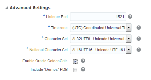 Enter information in the Service Configuration section