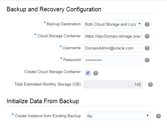 Backup and Recovery Configuration