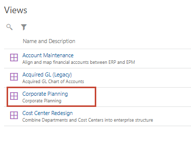 Enterprise Data Management Cloud list of views