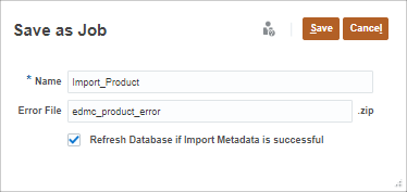 Planning Save as Job dialog box with values entered