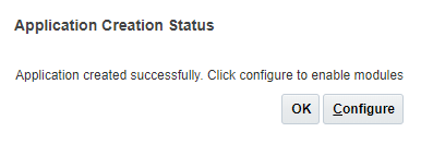 Application created successfully