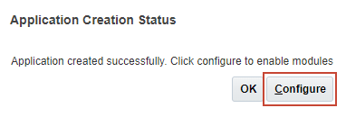 Application created successfully