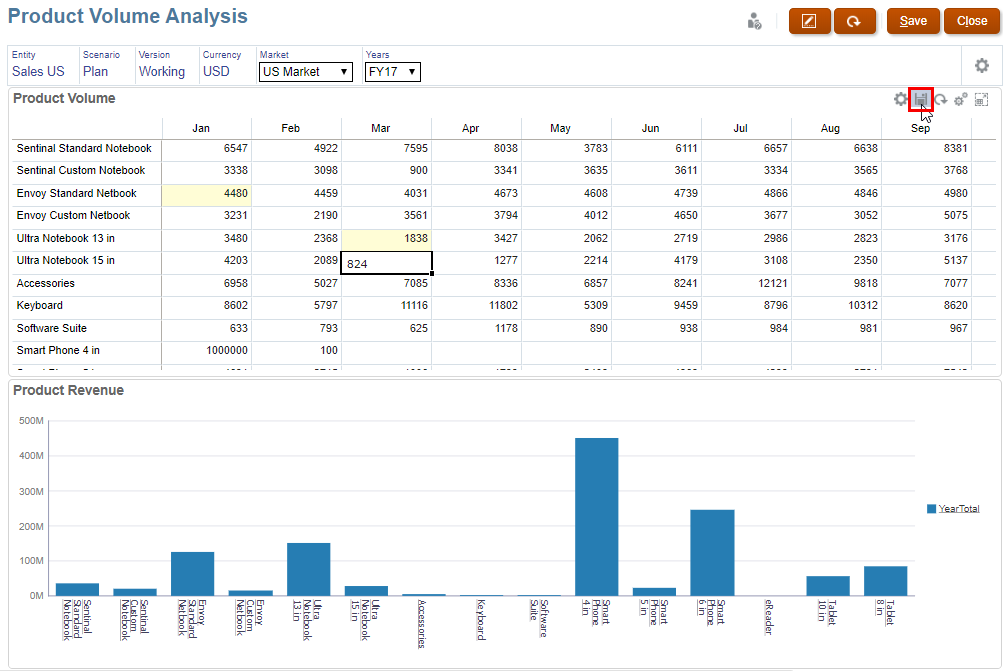 Save the Product Volume form.