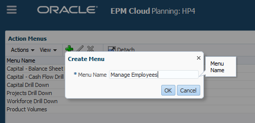 Create Manage Employees Action Menu