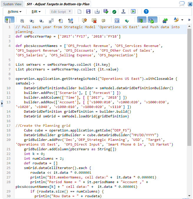 Adjust Targets in Bottom-Up Plan in Calculation Manager