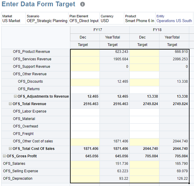 Enter Data Form Target form after clearing data