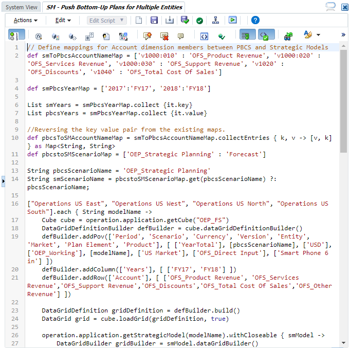 Push Bottom-Up Plans for Multiple Entites in Calculation Manager