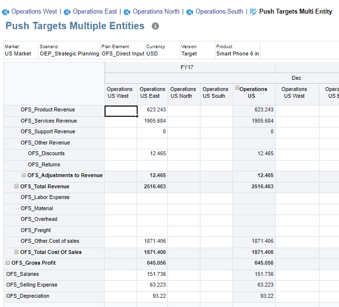 Push Targets Multiple Entities form before calculating