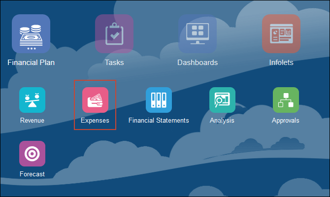 Home Page with Financial Plan Cluster Open