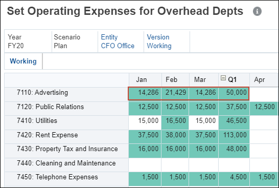 Expense Form after Spreading YearTotal