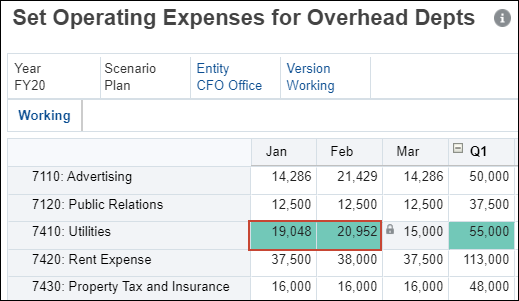 Expense Form After Spreading with Locked Cell