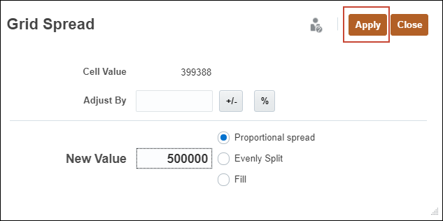 Grid Spread with New Value