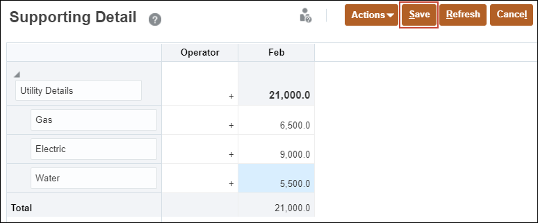 Supporting Detail Dialog after all data is entered