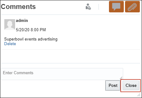 Comments Dialog after post before close