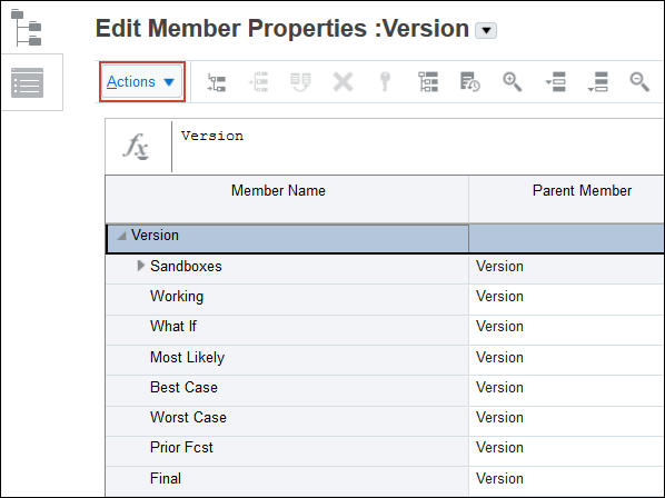 Edit Member Properties with Action Menu Highlighted