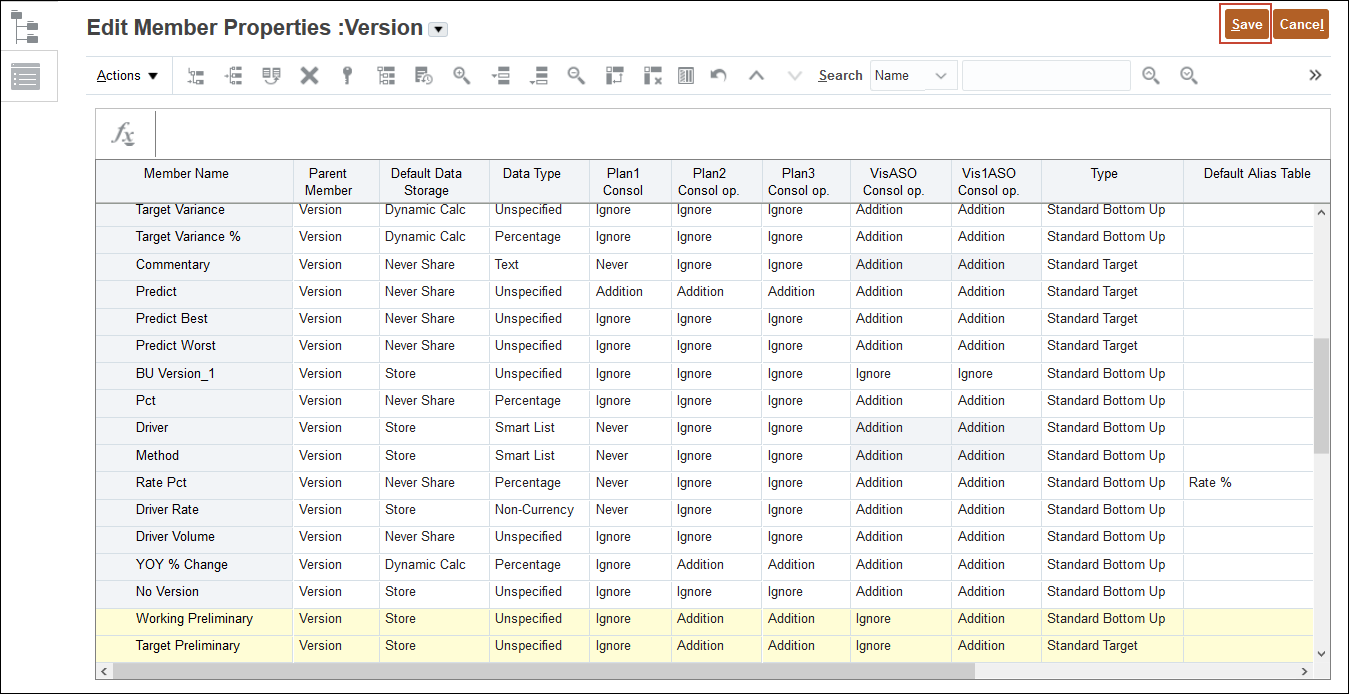 Edit Member page After Adding Target Version