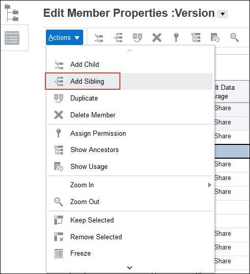 Edit Member Properties with Action Menu