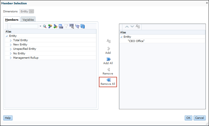 Member Selector dialog