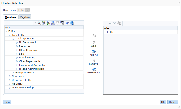 Member Selector Dialog