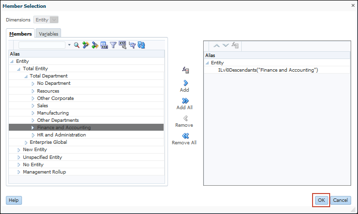 Member Selector with Member Selected