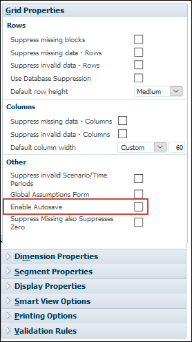 Grid Properties Dialog