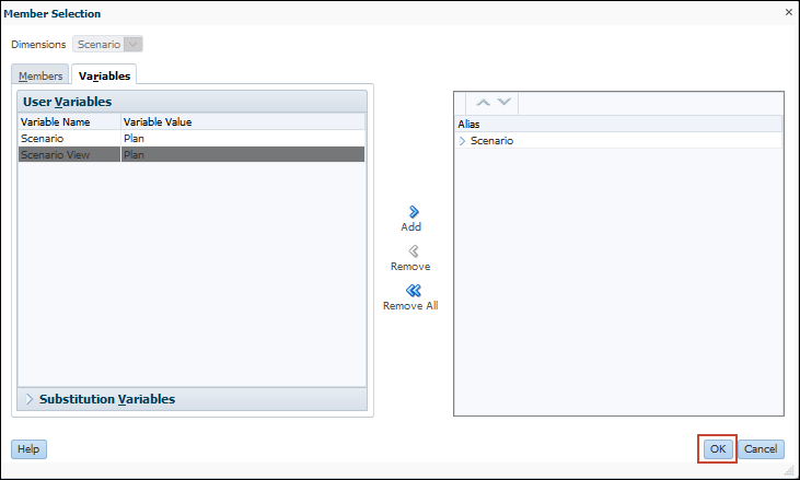 Member Dialog with OK Highlighted