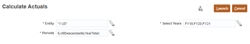 Calculate Actuals prompt