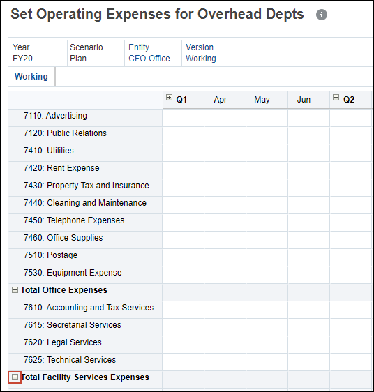 Expense Form with Accounts Expanded