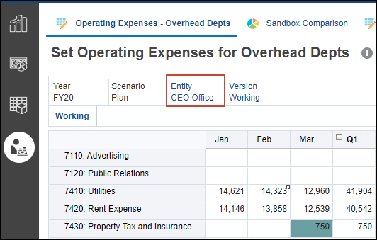 Expense Form with Entity Highlighted