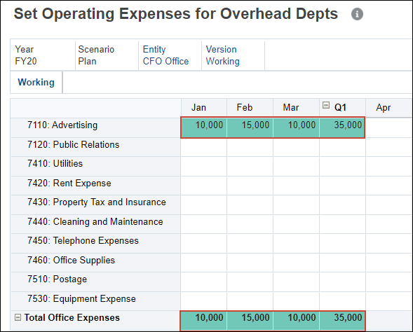 Entering Advertising Data