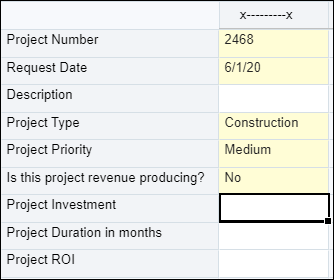 Project Investment Field