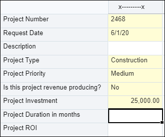 Project Duration Field