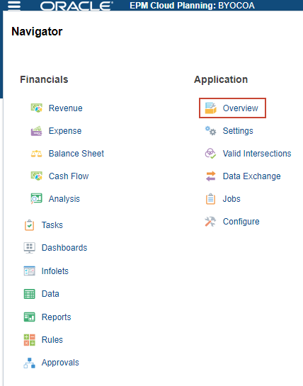 Navigating to the Overview page