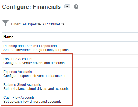 Subcomponent accounts