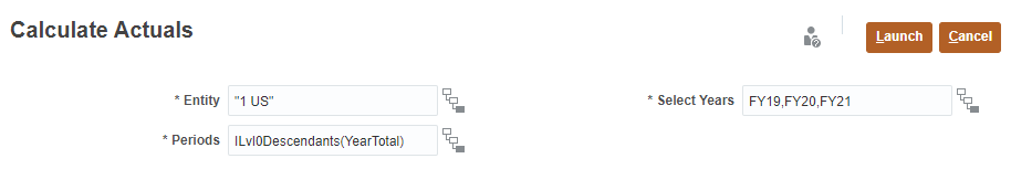 Calculate Actuals prompt