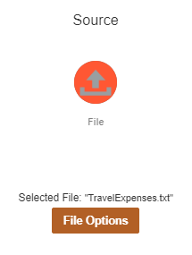 Source system with associated file