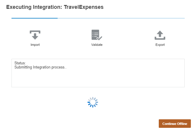 Integration status message